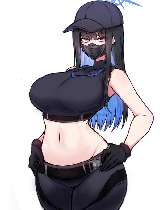 先月描いたサオリさんをちょっときれいにしてマスク追加 