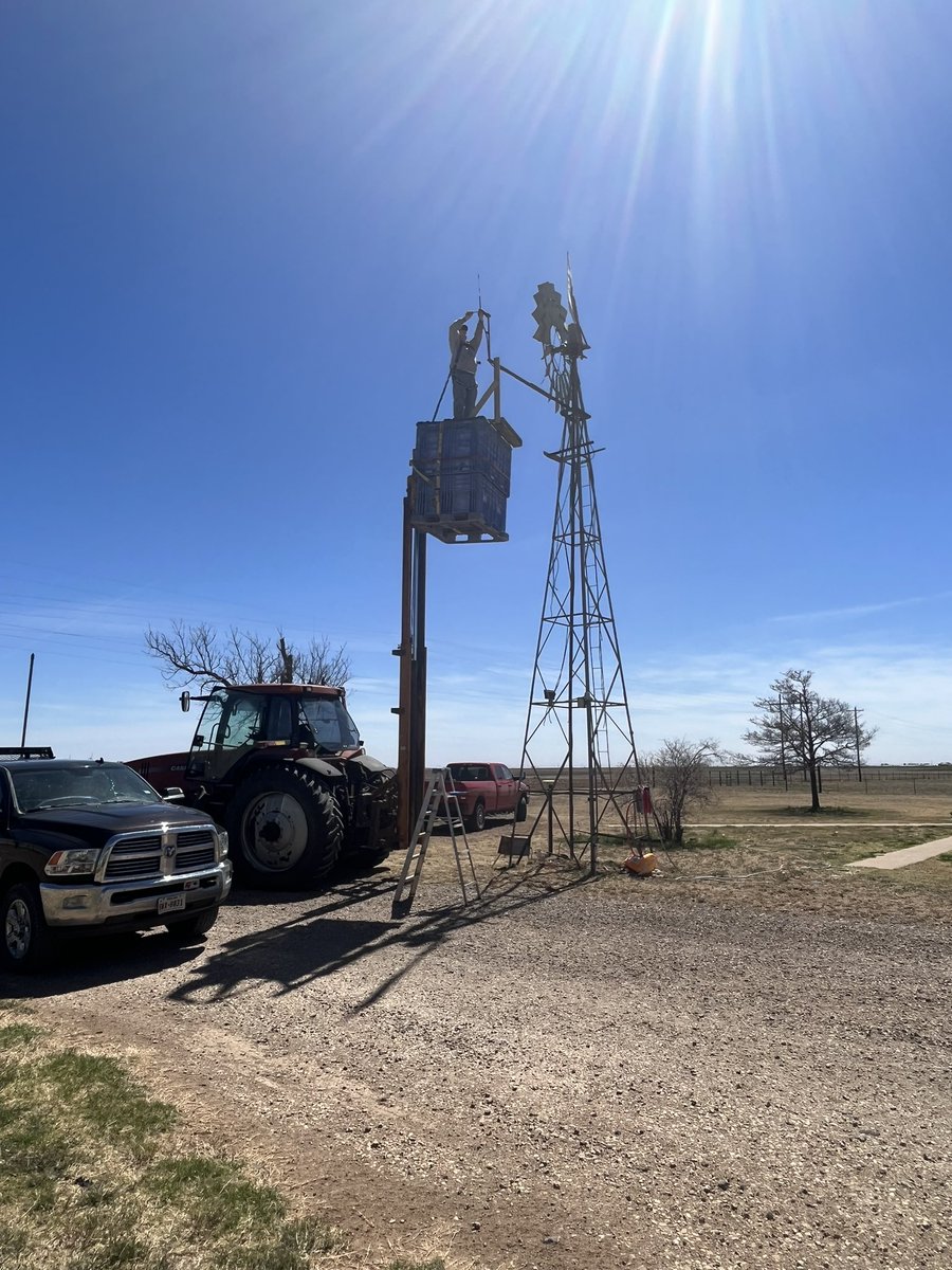LDAMAX1's tweet photo. Brake downs are never on my schedule except on weekends, after hours or when you least expect it,  With all the wind we have been having my RTK tower antenna decided to fall off. Found the needed parts, a make shift lift and help from my first born, repairs have been made. https://t.co/AKB0Uh2FPG