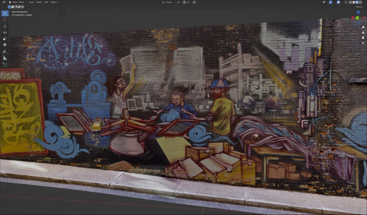 TRNIO's tweet photo. Moss Park Toronto has some amazing street art! Check out this vibrant mural captured by @realOLM using Trnio Plus LiDar Mode. Screenshots from Blender.
3D link (powered by @NiraOfficial): https://t.co/sFIMwudffo
#lidar #trnioplus #3dscanning https://t.co/PWeh9bqoDs