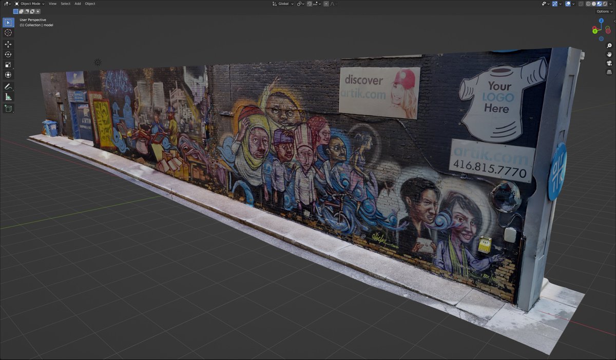 TRNIO's tweet photo. Moss Park Toronto has some amazing street art! Check out this vibrant mural captured by @realOLM using Trnio Plus LiDar Mode. Screenshots from Blender.
3D link (powered by @NiraOfficial): https://t.co/sFIMwudffo
#lidar #trnioplus #3dscanning https://t.co/PWeh9bqoDs