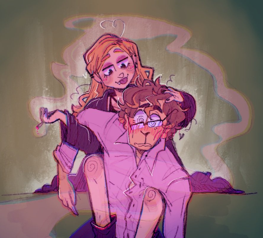 roadkillsunday's tweet image. comm of vamp buffy and human spike 👏👏 #btvs #spuffy