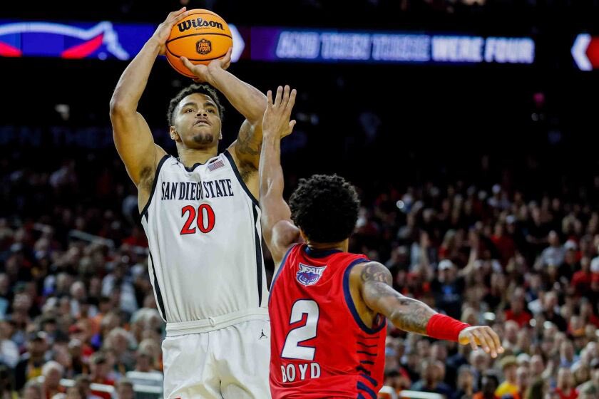 CoachCondie's tweet image. I was so fortunate to coach, @bradley_matty He’s going to play for the National Championship on Monday Night with his @Aztec_MBB Teammates! 21 Points tonight! But he got the most important stat, the WIN! #LetsGoAztecs