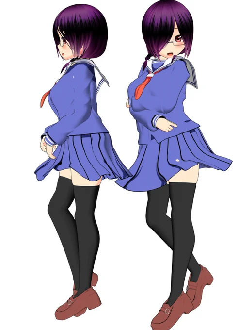 後付け口パーツ出来たー。なんだかんだでめっちゃめんどくさかったけど、最終的にシンプルな回転式に決着した。普段は非表示で、使う時だけ表示してくるくる回すと、いろんな口が出てくるのだ。横顔用も用意したので、漫画的な嘘も実現可能。前から見ると口が二つあるけど気にしない。 