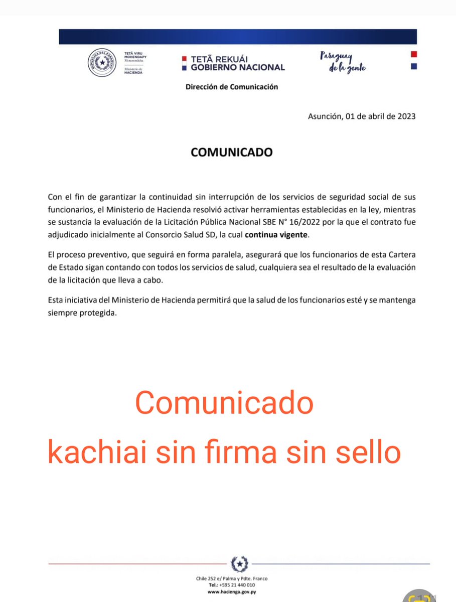 SetSindicato's tweet photo. La salud no es un negocio, pero así se maneja en el MH este tema tan delicado. Familias enteras en zozobra por inoperancia de unos pocos ¡haga algo Ministro! @MaritoAbdo @OscarLlamosas @OscarOrue @ABCCardinal @UltimaHoracom @LaNacionPy @dncp_py https://t.co/nTZPlH8J3h