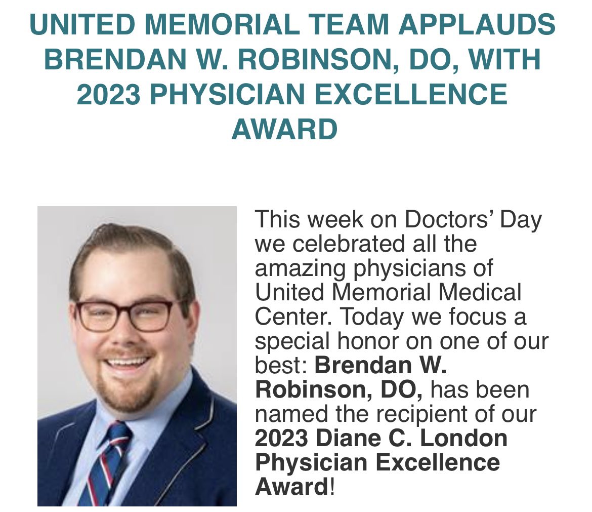 Proud to have received the 2023 Physician Excellence Award. Underlies the importance of hospitalists in the care and flow of inpatients. #howwehospitalist