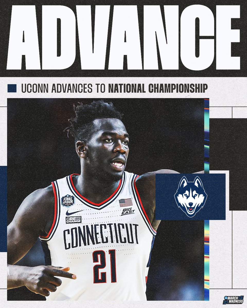 (4) UCONN ROLLS TO THE NATIONAL CHAMPIONSHIP GAME 🔥

The Huskies dominate (5) Miami 72-59 and will play for a National Championship on Monday! #MarchMadness