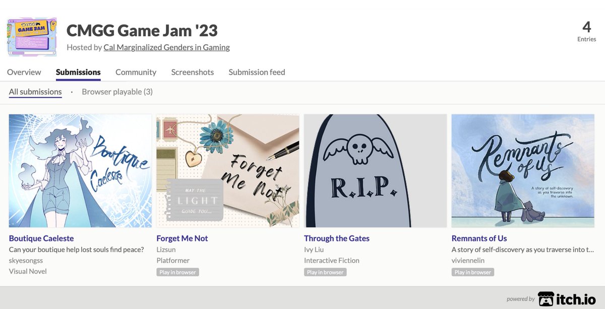 CalMarGenGaming's tweet photo. CMGG’s 3rd annual game jam took place last weekend! 🐻💙

Our 4 teams of game jammers were grinding it out from Saturday 3/25 to Tuesday 3/28 and made these fantastic games fitting the theme of “Afterlife.”

Check them out in the thread below and give them a try! 🧵 https://t.co/YZ6qRr4Siq