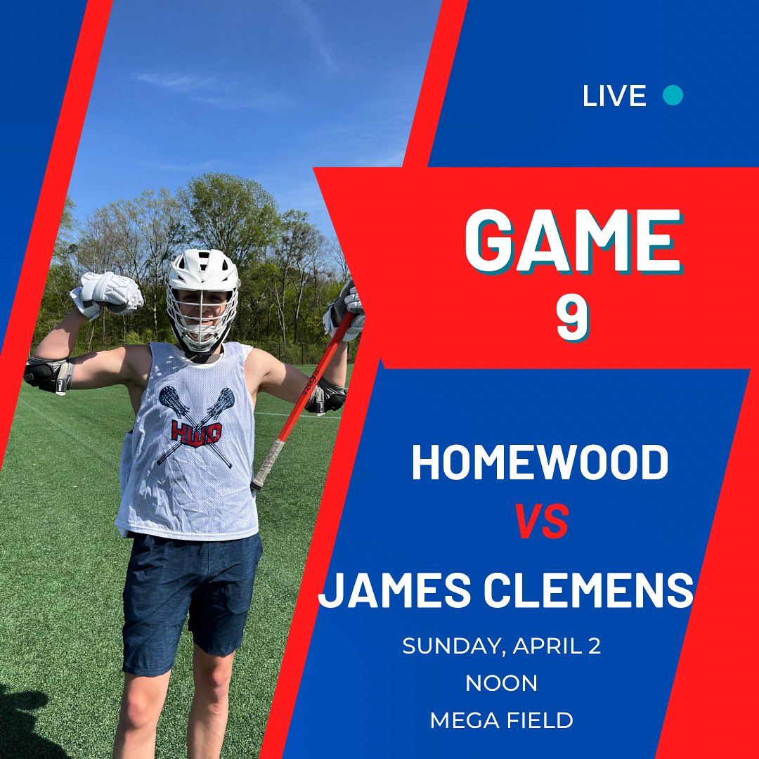 Big one coming up. See ya tomorrow, <a href="/James_Clemens/">James Clemens</a>! #HWDLAX #BringtheJuice 🧃