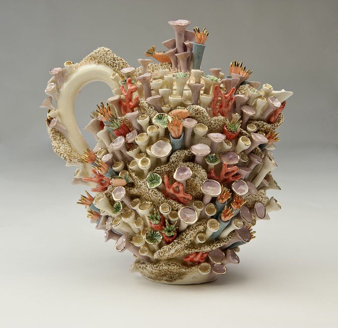 womensart1's tweet photo. Avatar Reef' teapot by UK based ceramicist Delfina Emmanuel, who creates work often inspired by marine life #WomensArt https://t.co/L9BORZpnPp