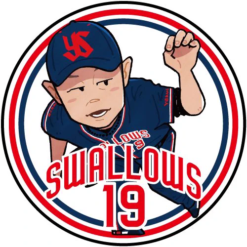 今年のピンバッジイラストでお気に入りはこの石川投手。今までとは違った感じでらしさを表現できたかなと自分では思ってる。ピンバッジデザインに収まりが良いのも◎ 