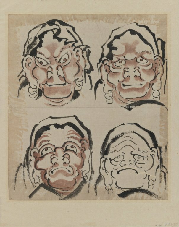 Sketch of Four Faces #ukiyoe #katsushikahokusai wikiart.org/en/katsushika-…