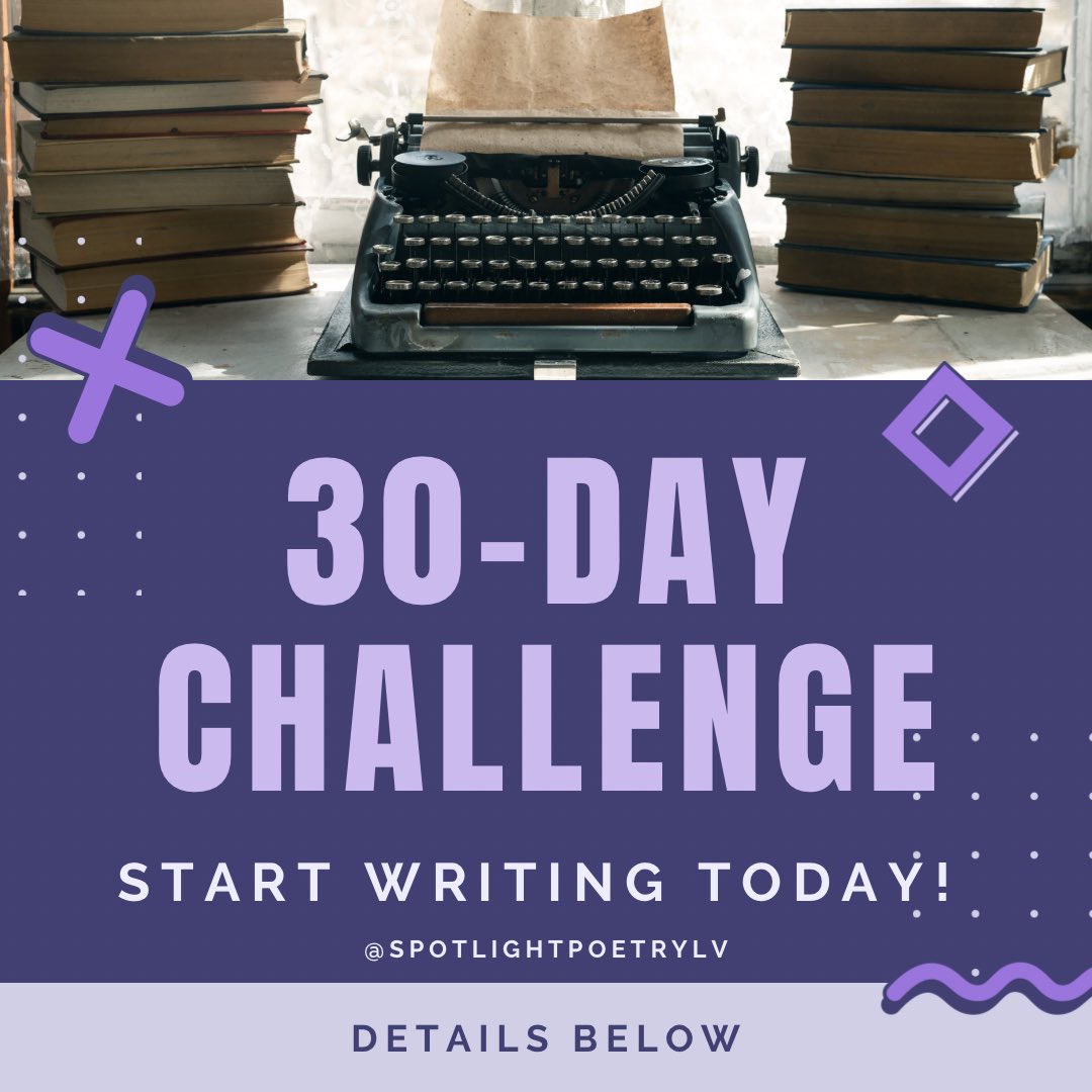 Ldancingqueen's tweet photo. Spotlight Poetry’s 30-Day Writing Challenge is now LIVE on our IG!

Follow and check it out!
@spotlightpoetrylv https://t.co/7ZZl9EdDor
