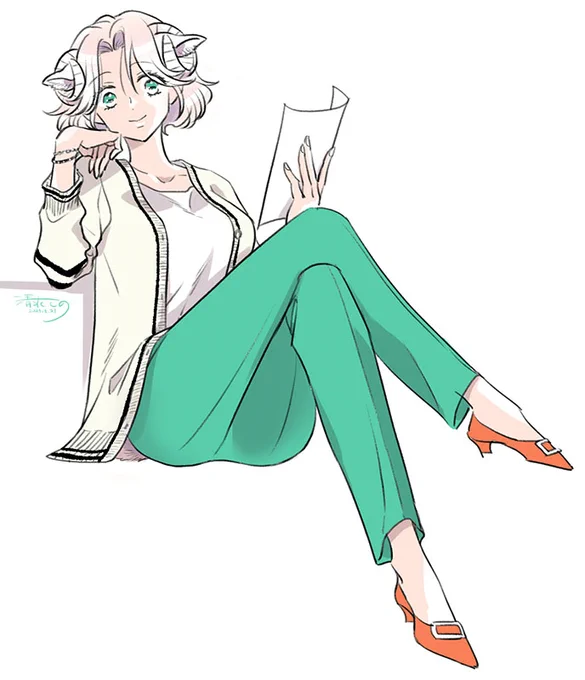 パンツスタイルも描けてよかった 
