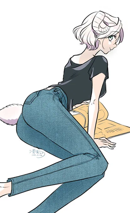 パンツスタイルも描けてよかった 