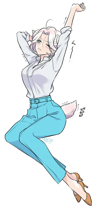 OLさんぽいのも描けてよかった～!3月のイラストに反応してくださってありがとうございました 
