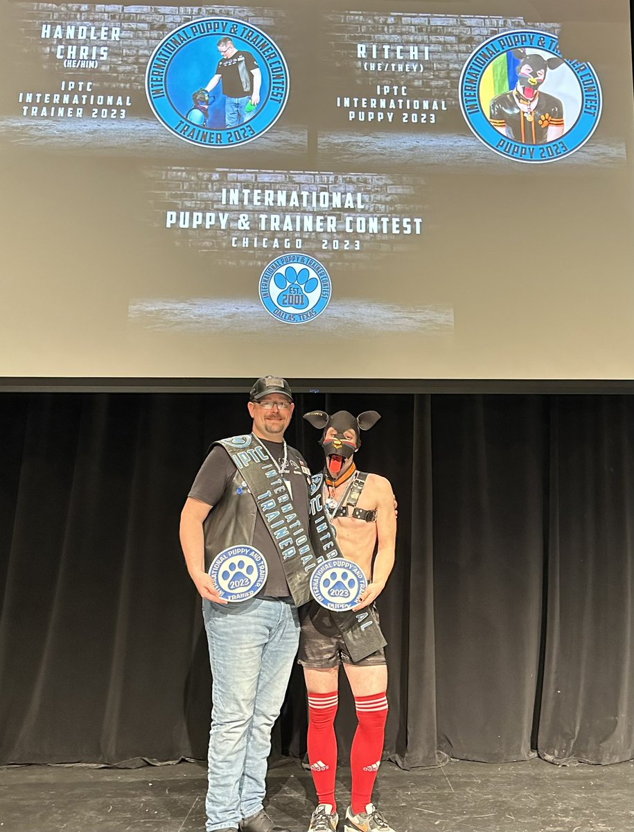 intlptc's tweet image. Welcome your new IPTC International Handler 2023 and IPTC International Puppy 2023

@CzechFoxSlut and Handler Chris!!