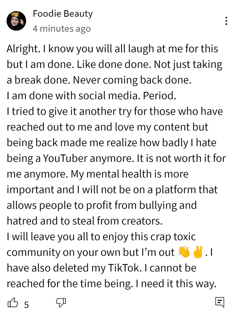 Chantal quit again. 🙄🙄🙄🙄