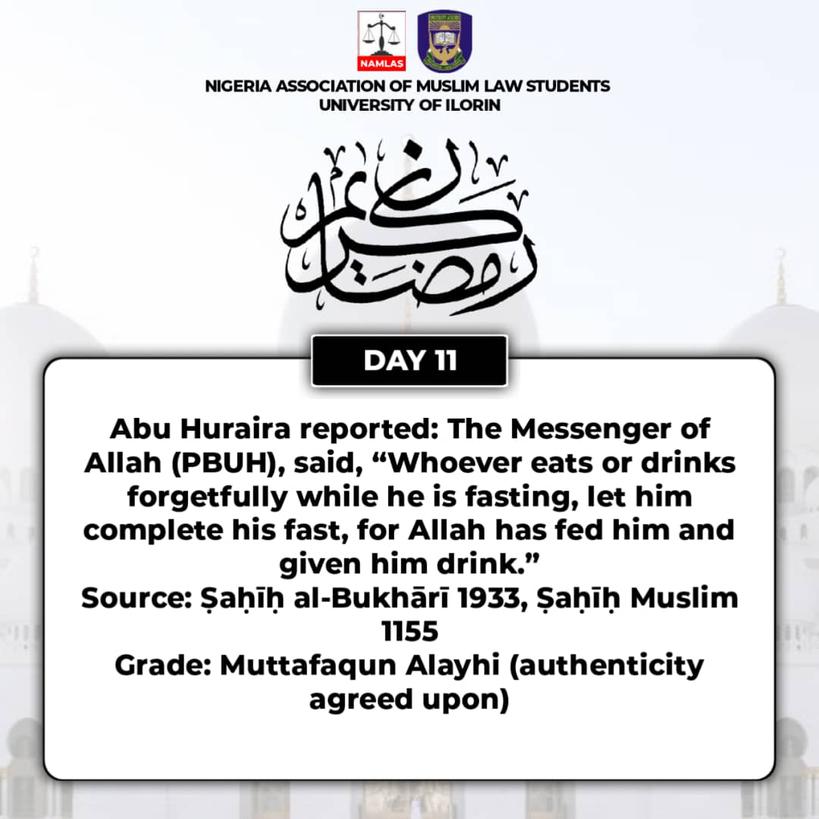 UnilorinNamlas's tweet photo. #RamadanMubarak
#RamadanDay11
#NAMLASUNILORIN https://t.co/DigiVBz5SR