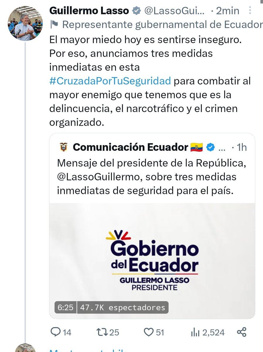 eduandinoe's tweet photo. ¿Qué pasó @LassoGuillermo? ¿Se arrepintió de decirnos que la "guerra" era entre "ustedes y los delincuentes"? ¿Alguien le hizo caer en cuenta que era demasiado DESCARADO su mensaje? 
Tranquilo, que ya tod@s sabemos cómo piensa y cuáles son sus "soluciones"⤵️
"Allá ustedes..." https://t.co/SZ9IEqmham