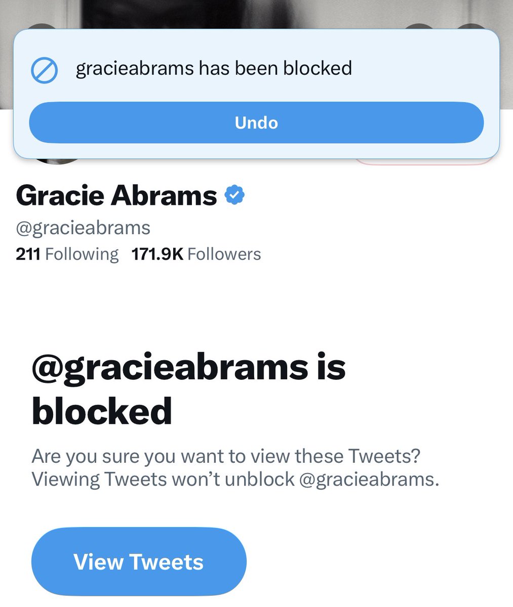 taylor swift played clean when i wasn’t there so i blocked gracie abrams