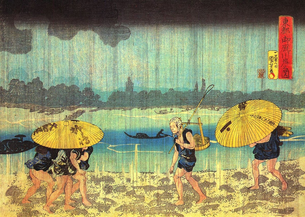At the shore of the Sumida river #kuniyoshiutagawa #ukiyoe wikiart.org/en/utagawa-kun…