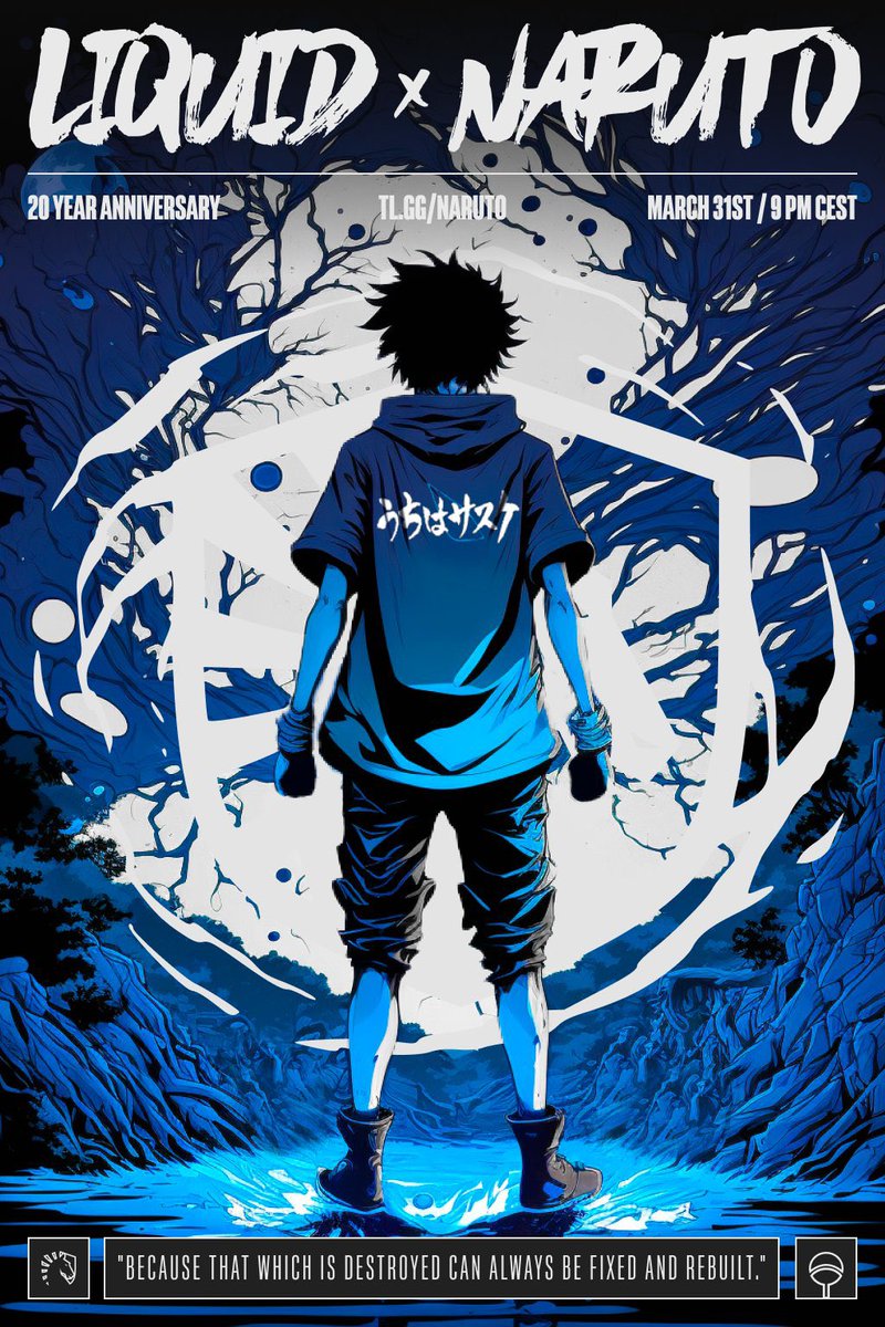 sasukedailydose's tweet photo. New Sasuke Uchiha official art for Liquid x Naruto collab 🔥 https://t.co/bJkXJYlPMw