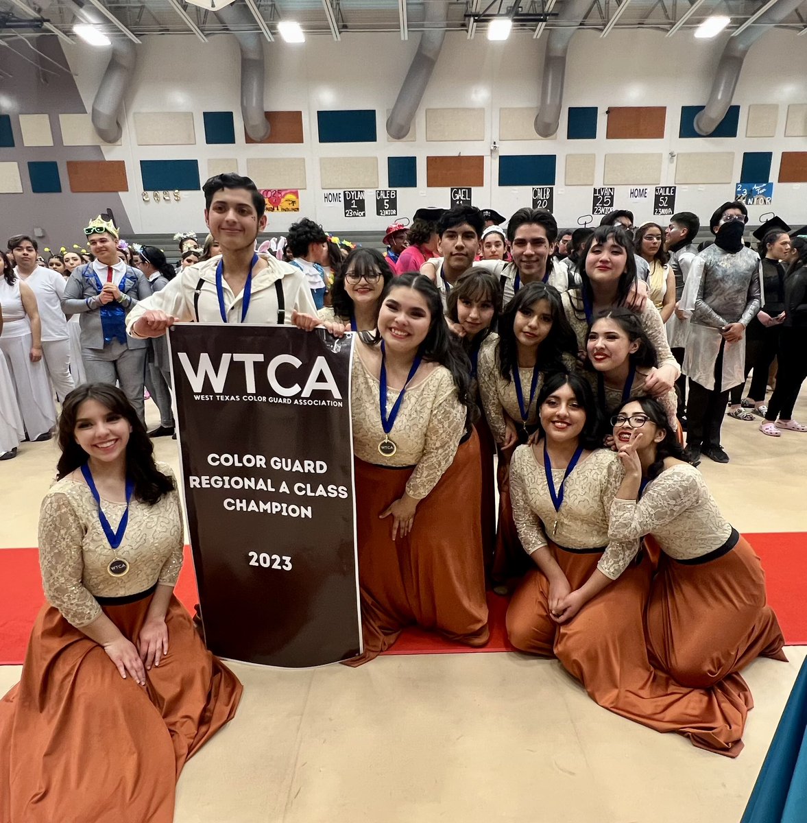 Ranger_StuCo's tweet photo. @_RHSColorguard_ representing the one and only True Pride of the Lower Valley 🧡🔥💙🔥 Regional A WTCA Champions!!! Way to make us proud🧡🙌 @rangerbandnews  @YISDFineArts https://t.co/sr5hgRVulL