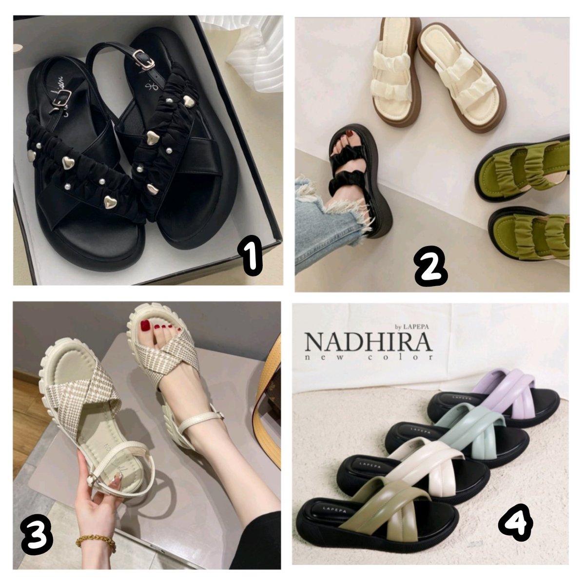 suxshiroll's tweet photo. Rekomendasi sandal buat lebaran🌷🍃

1. https://t.co/la2apSLj9H
2. https://t.co/06kfsDt2W4
3. https://t.co/xtoNa1aeXP
4. https://t.co/zQVAAfq7hV
____
Selamat pagi dunia minggu rover magda flower ria sw dior inkigayo lee dohyun hannah izana shopee rekomendasi affiliate date https://t.co/Lt5KmRCfZV