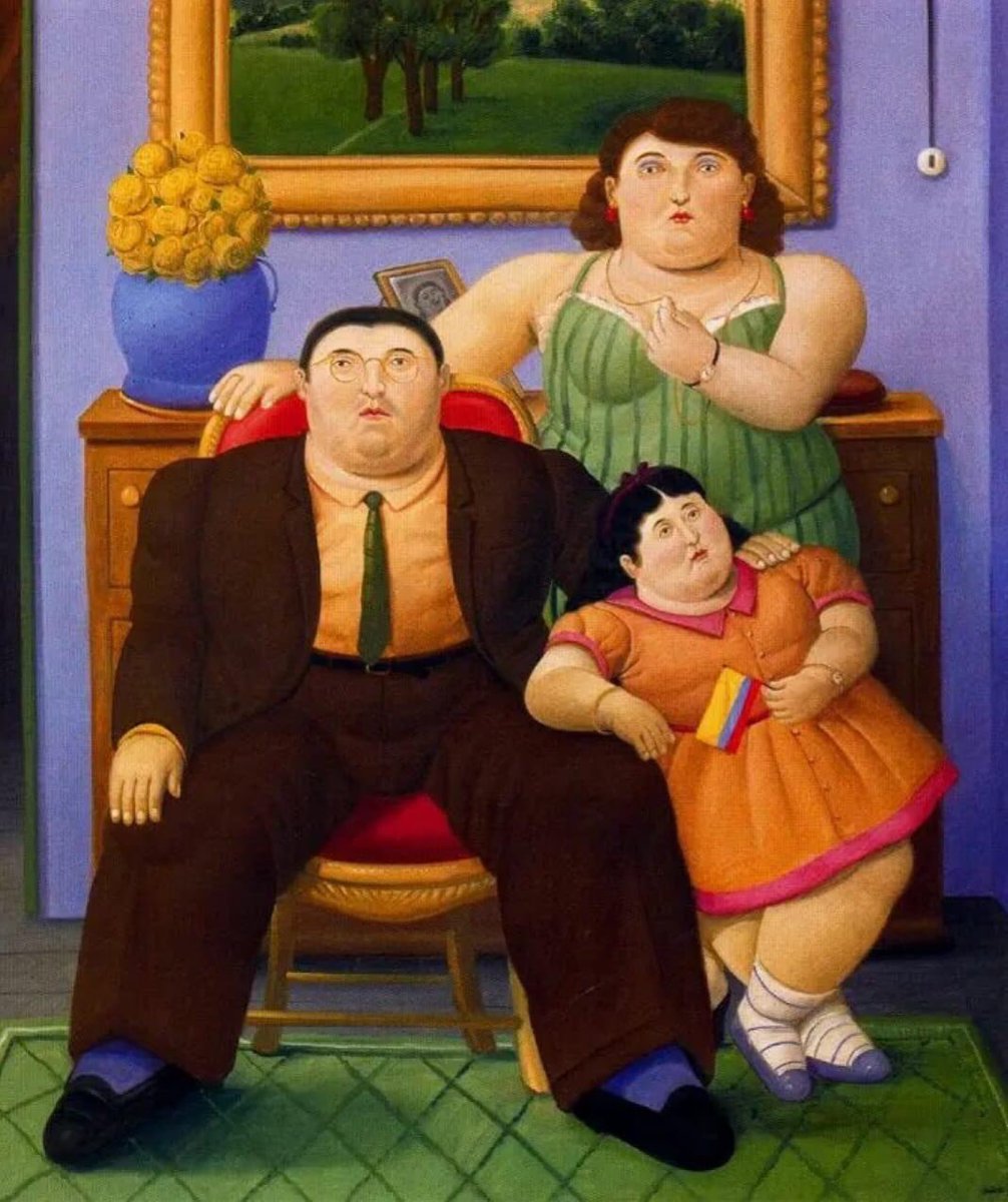 Arteymas_'s tweet photo. Familia colombiana, 1999 de Fernando Botero quien es famoso por crear representaciones de gran tamaño de animales, personas y otros aspectos del mundo natural dándoles un sentido volumétrico. Es un artista abstracto y neofigurativo. https://t.co/wFbm349fjb