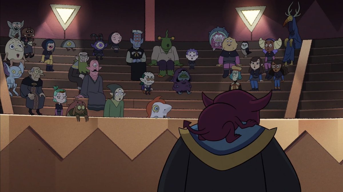 amitylovemail's tweet photo. fun toh continuity error: the characters placed in the seating in convention is inconsistent in almost every shot

i.e. amity is in totally different locations and mattholomule is in the bottom then top row both seconds apart https://t.co/1WxByUw0lK