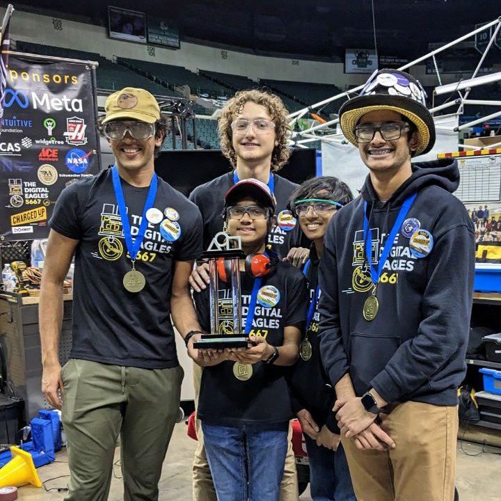 FRC5667's tweet photo. We just finished wrapped up an amazing event at Cleveland Buckeye Regional, winning our first event in team history!

Thank you @Beachwood695 &amp; @BeakSquad4028 for being great alliance partners!

We met so many teams, it was an absolute honor meeting all the teams.

#frc #buckeye https://t.co/JjXHEszDGi