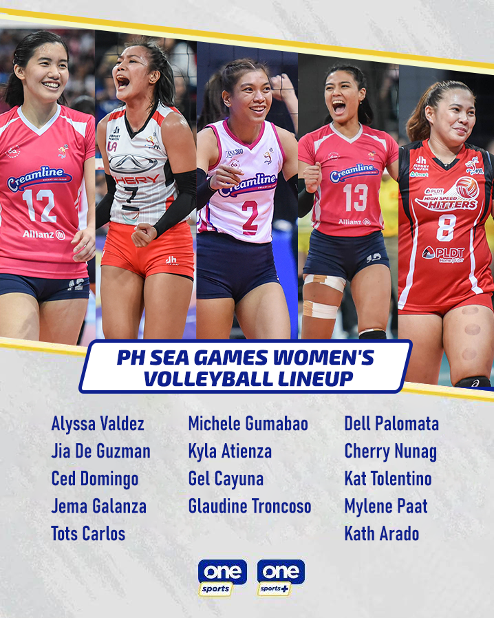 OneSportsPHL's tweet photo. Team Philippines REPRESENT! 🇵🇭

The country’s brightest volleybelles will headline the national team for the upcoming 2023 SEA Games in May in Cambodia. https://t.co/oj4rT6Le3d