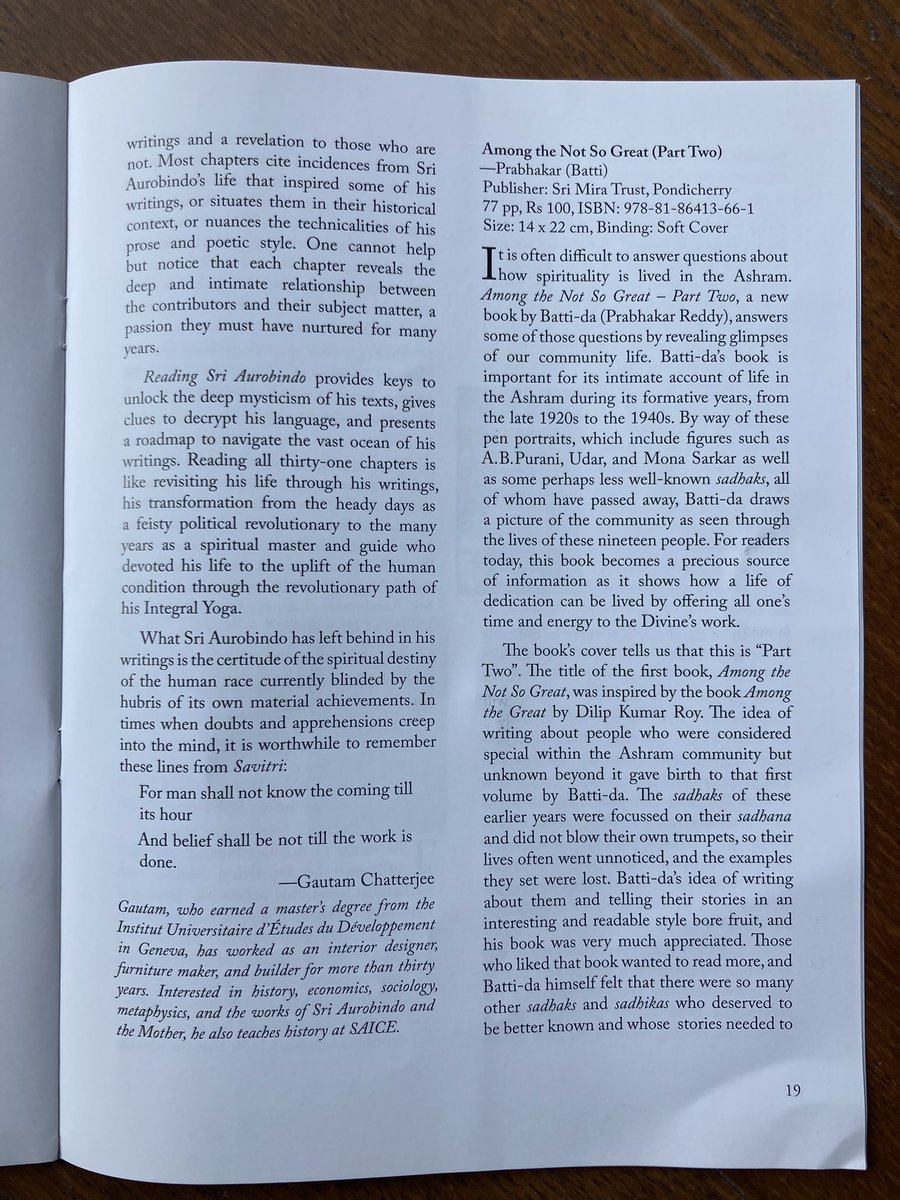 gchikermane's tweet photo. “Reading Sri Aurobindo provides keys to unlock the deep mysticism of his texts, gives clues to decrypt his language, and presents a roadmap to navigate the vast ocean of his writings.”

— Gautam Chatterjee reviews our book (co-edited with @devdip) in SABDA. https://t.co/DIn5DZW0ZY