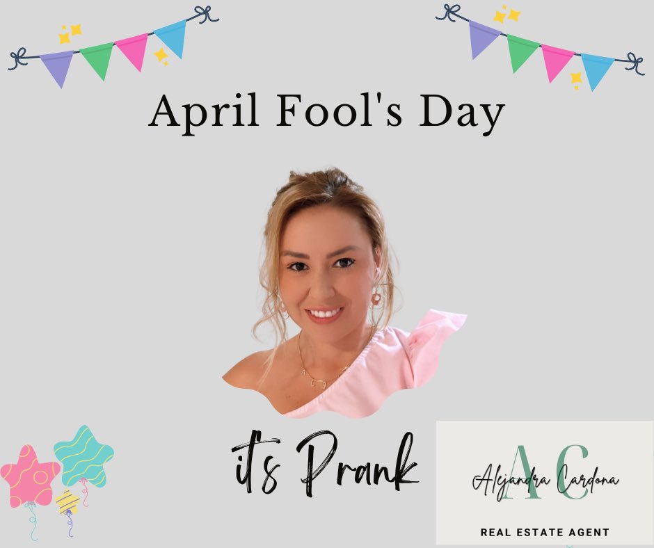 APRIL 1:
What is the best prank you have ever done?

#realtor #homebuyers #realestatelyfe #realtorlife #floridalife 
#partnershiprealty #realtorflorida #realtormiamiflorida  #realtorspanish #englishrealtorinflorida  #spanishrealtor  #sellbuyorrent #iamwhoyoulookinfor