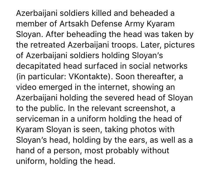 MamyanMane's tweet photo. On April 2, 2016 🇦🇿 Armed forces committed warcrimes (see below).These are few cases among cruelties made by 🇦🇿soldiers. The whole generation in 🇦🇿 has grown up with hatred&amp; enmity promoted by the state propaganda.And we are witnessing it every day in 🇦🇿 narrative.
@atatoyan https://t.co/cS3LOx1wQk