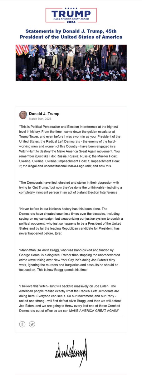 MarkyBoy216's tweet image. #DJT March 30th Statement
#ImpeachTHIS #ProsecuteTHIS #IndictTHIS #Trump #With45 #VOTE45 #Election2024