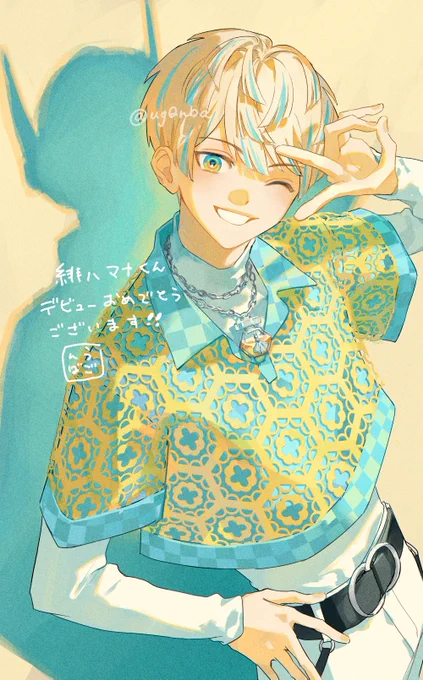 にじさんじの緋八マナくん()スタイリストとしてデザイン担当致しました～初配信すごく面白かったです!!!歌もmixも絵も3Ⅾも英語もしゃべりも全部できてすごい みんなも推してください#まな板にマナ居た 