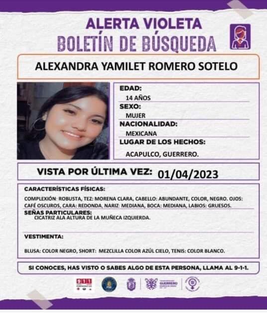 AuroraRaab's tweet photo. Les pido Rt 
Es nieta de unos compañeros maestros. 
#Acapulco #AlertaVioleta #TebuscamosAlexandra https://t.co/fDYA0Dnrpe
