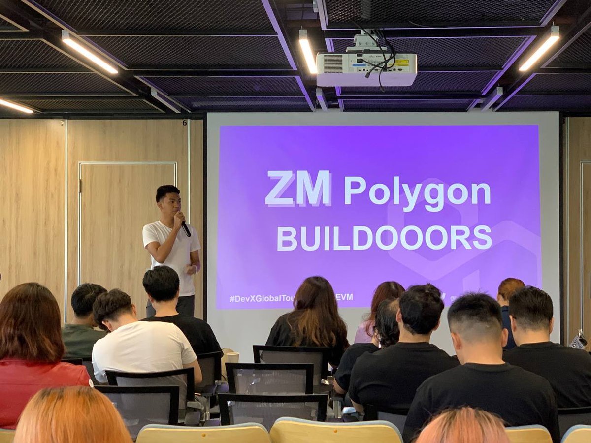 PolygonGuildHCM's tweet photo. Mr Valoria from Polygon Advocate is sharing 

#DevXGlobalTour #Zkevm #polygonguildhcm https://t.co/ZpduOgWEam