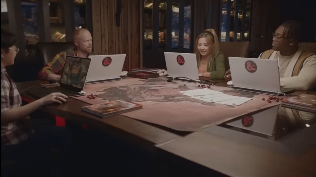 Is this really how we want to play #DnD? Interacting with our computers around a table instead of each other? This seems alien and very impersonal to me. Not my idea of fun at all. #DungeonsAndDragons #TTRPG #OneDnD