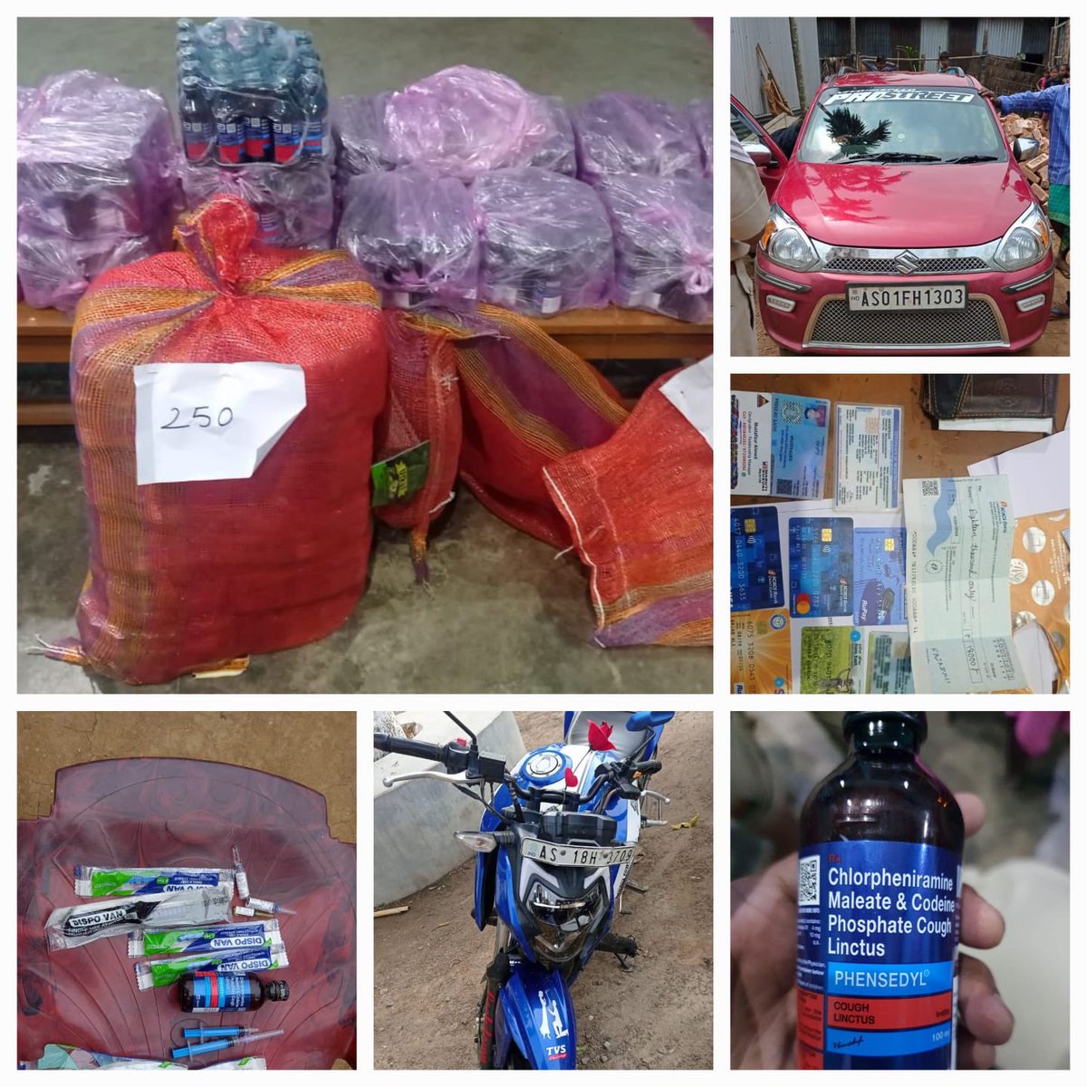 In a well synchronised ops with <a href="/assampolice/">Assam Police</a> ANTF of <a href="/wghpolice/">West Garo Hills District Police</a> seized 749 bottles of Phensedyl,1 vehicle(AS01FH1303), 1 Bike(AS18H3709) &amp; nabbed one trafficker at Tikrikila.Further Inv is on.Kudos to teams.We <a href="/MeghalayaPolice/">Meghalaya Police</a> are committed for #DrugFreeMeghalaya
<a href="/PIBShillong/">PIB In Meghalaya</a>