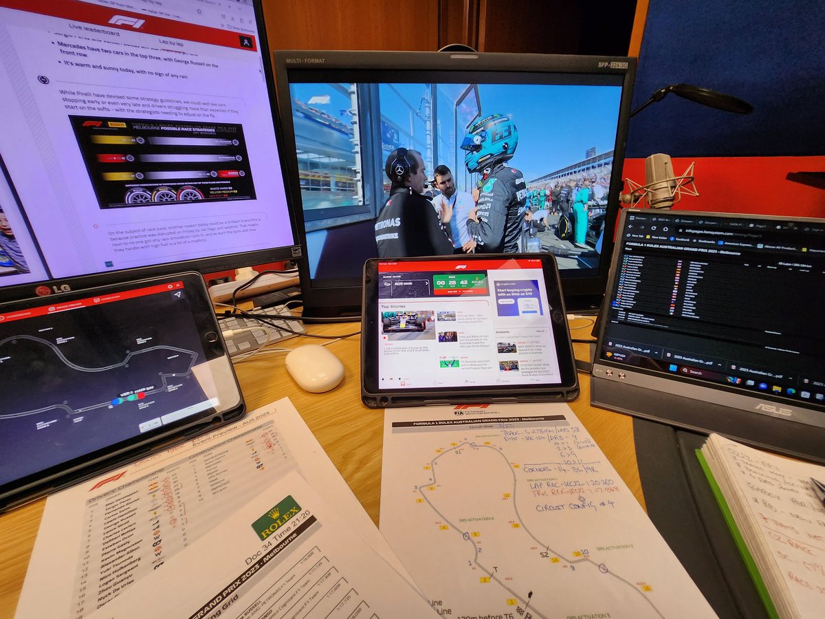 What can George do from the front row, Soft tyre maybe? It's sunny and fine in Melbourne today, with the track the warmest it's been all weekend. Join <a href="/damien_reid/">Damien Reid</a> &amp; me for all the action on SSC2 live at 9am UAE Time &amp; 8am KSA time