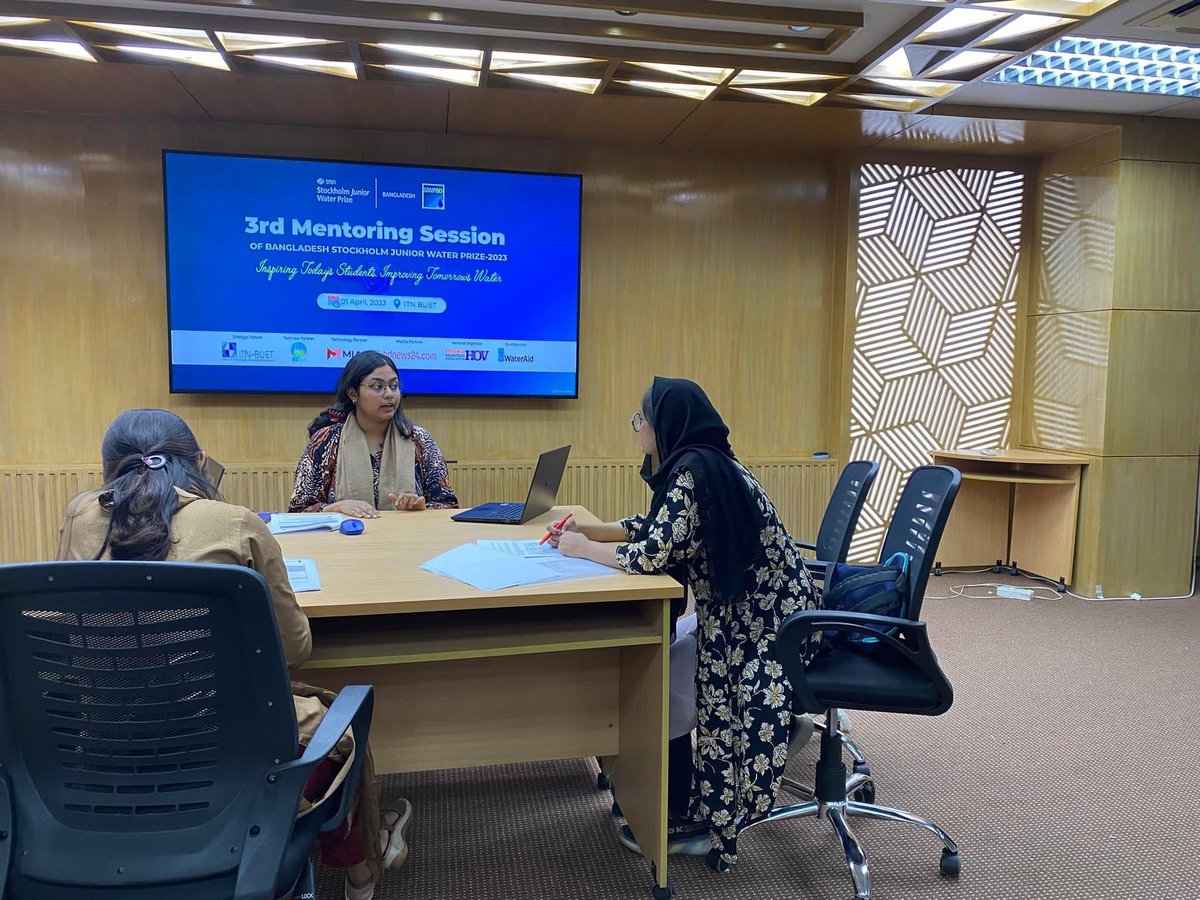 3rd mentoring session of Bangladesh Stockholm Junior Water Prize was held on 1 April 2023 at BUET ITN. It was one to one mentoring session for the participants where they received feedback and guidance from the honourable mentors.

#SJWP