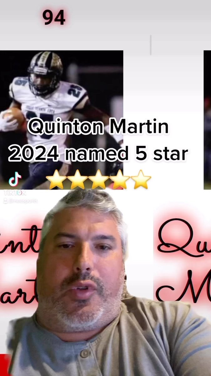 Quinton Martin named 5 star. A freak athlete with great knack for getting to the end zone now see more at nucsports.com instagram.com/reel/CqhT6N3pm…