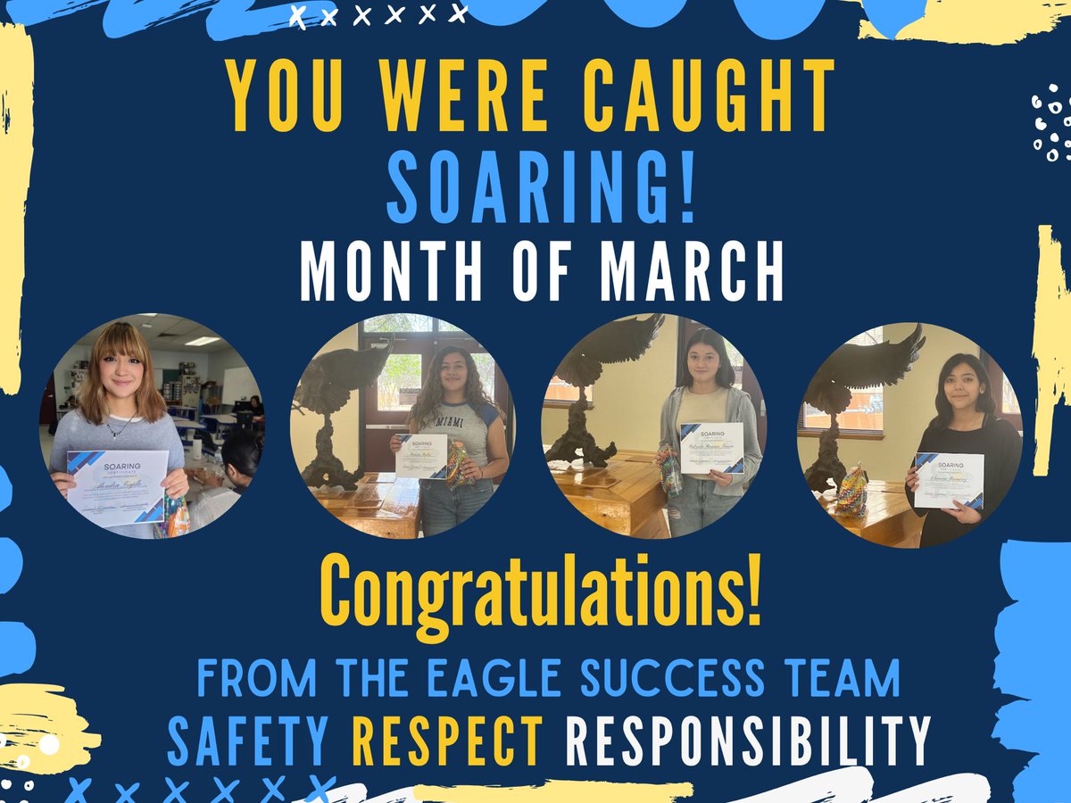 Eagles continue to SOAR! Congratulations to our students of the Month! Your hard work in and outside the classroom pays off! 🎉💙🦅🏆#SEHSTheBest #IAmASanEliChampion