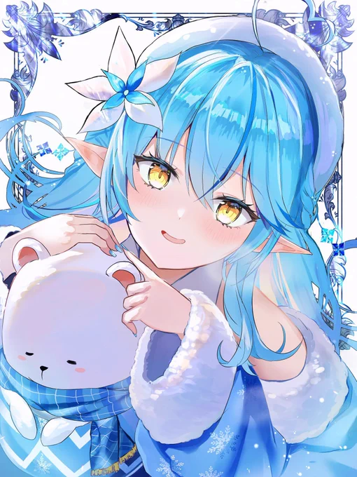 #これでフォロワーさん増えました最近のだとこの絵です。青系の絵描くの好き 
