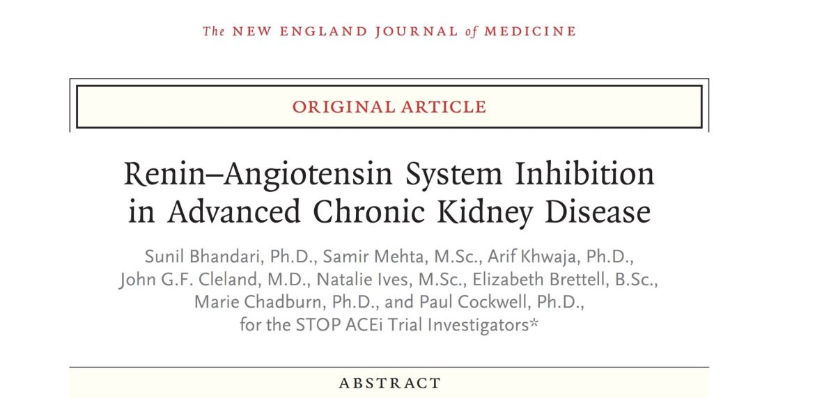 RafaelReyes_MD's tweet photo. ¿Suspender IECA o ARA-2 en px con ERC y TFG <30 ml/min? 
❌
No se asocia a progresión en la enfermedad Renal crónica, inició en terapia de sustitución renal, o efectos adversos. 
💎Así que no los suspendas y les quites los beneficios cardiovasculares🫀

DOI: 10.1056/NEJMoa2210639 https://t.co/CKmM5xPZfB