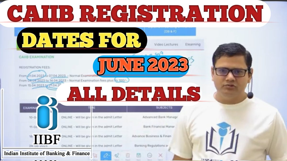 CAIIB REGISTRATION DATES FOR JUNE EXAM 2023 :- youtu.be/OsBgBnticLI