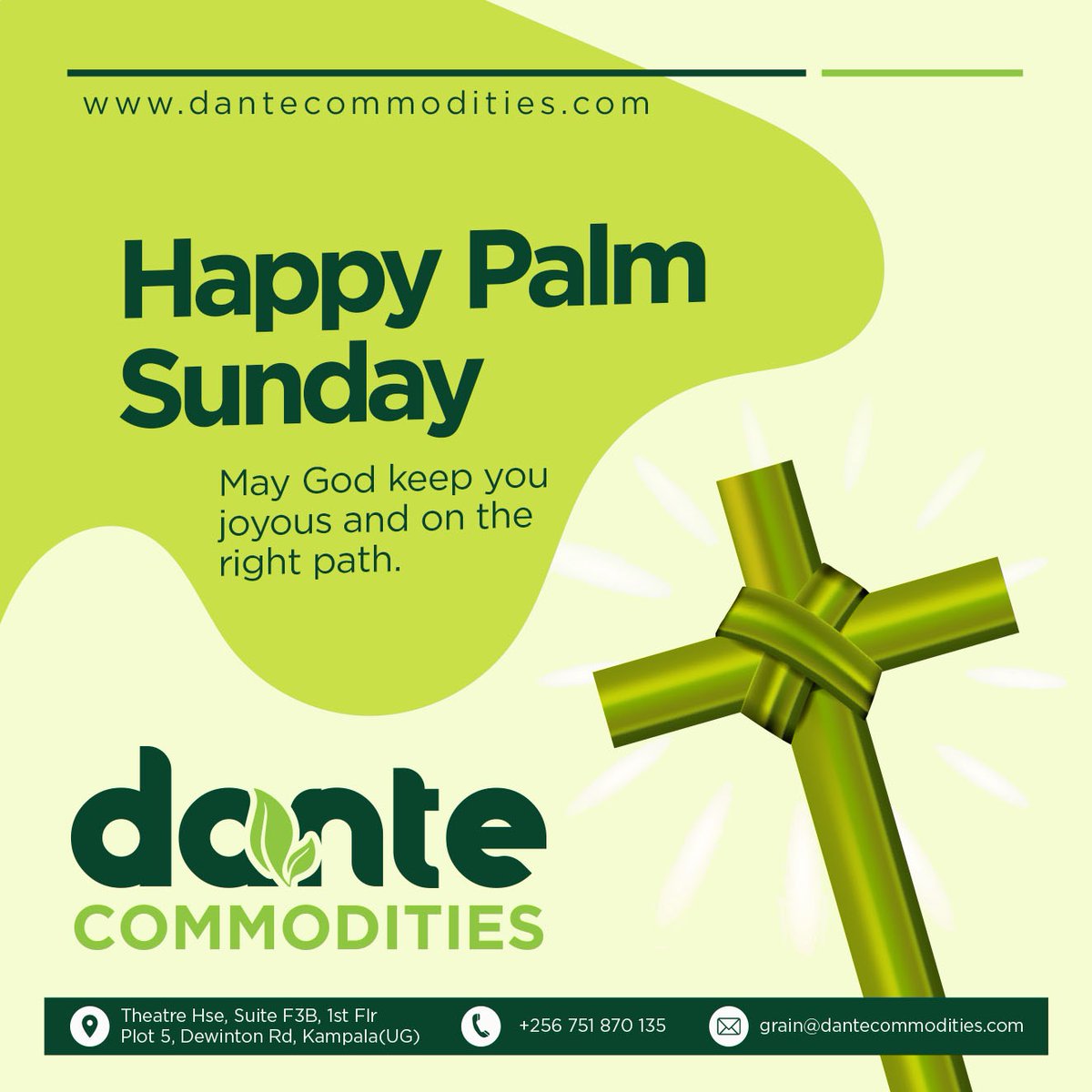 DCommoditiesUG's tweet photo. #HappyPalmSunday

"Blessed is the one who comes in the name of the Lord. We bless you from the house of the Lord." - Psalm 118:26

#PalmSunday2023 #HolyWeek2023 https://t.co/B2yM4E2Wkp