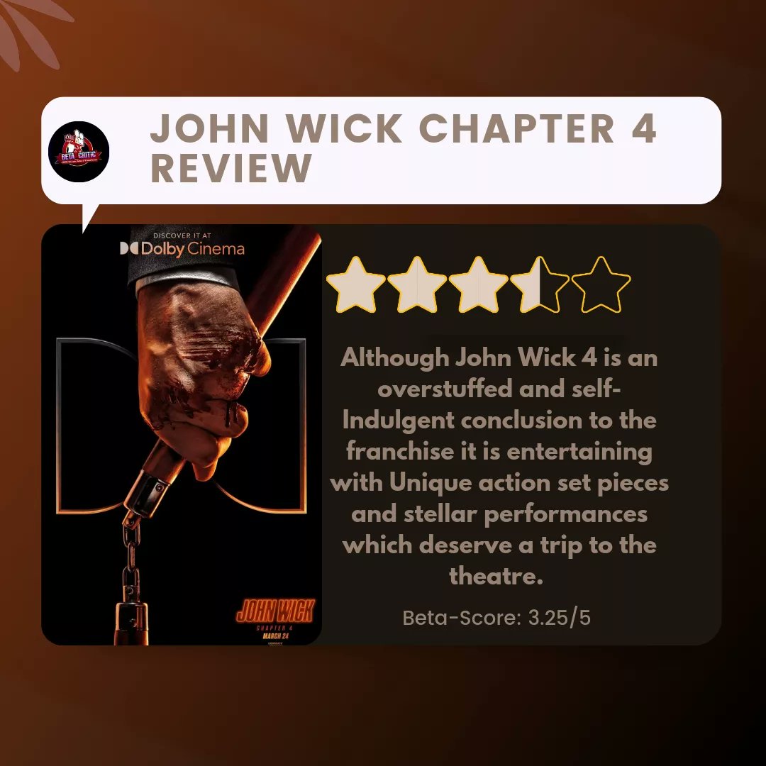 CriticBeta's tweet photo. #johnwick4 #review
Image courtesy of @lionsgate and @johnwickmovie
Follow @beta_critic for more
#johnwick #keanureeves #matrix #babayaga #actionmovies #movies #cinema #independentcritics
Full review on
https://t.co/p0msL97L75 https://t.co/A2xLrt4O6u